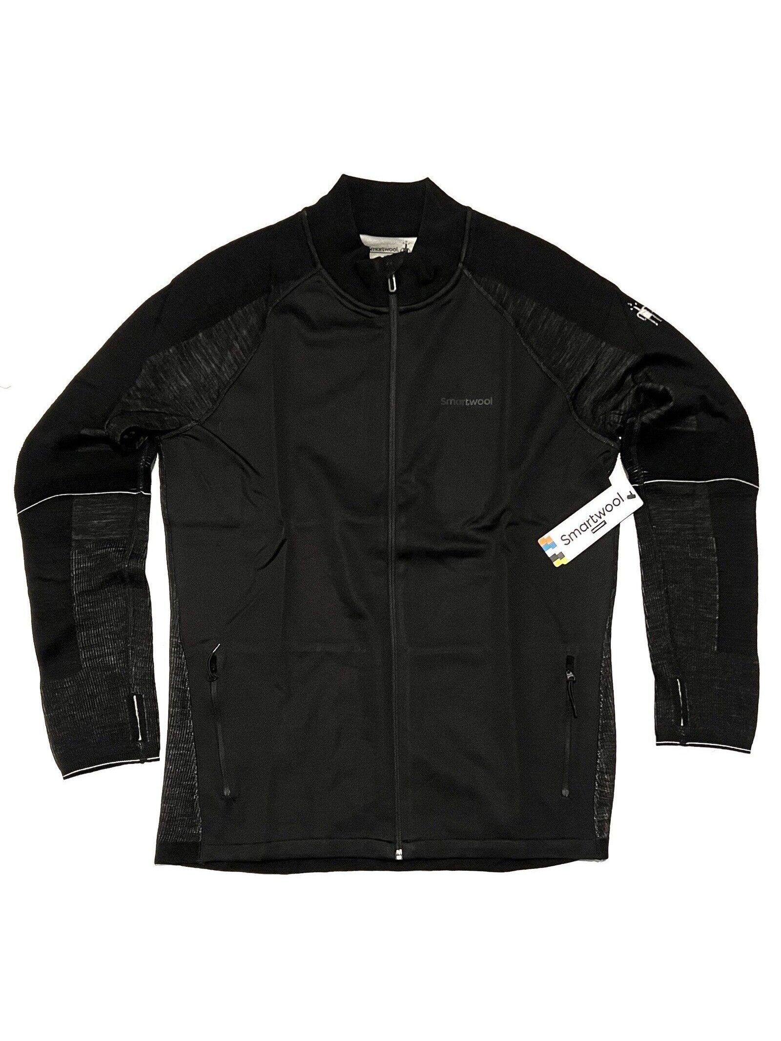 Smartwool Intraknit 200 Merino Sport Full Zip Blk Jacket Men Size L Athletic Fit